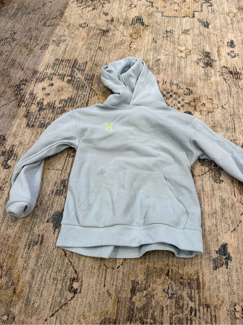 Dudley Stephens Light Blue Kids Hooded Fleece with Neon Accent